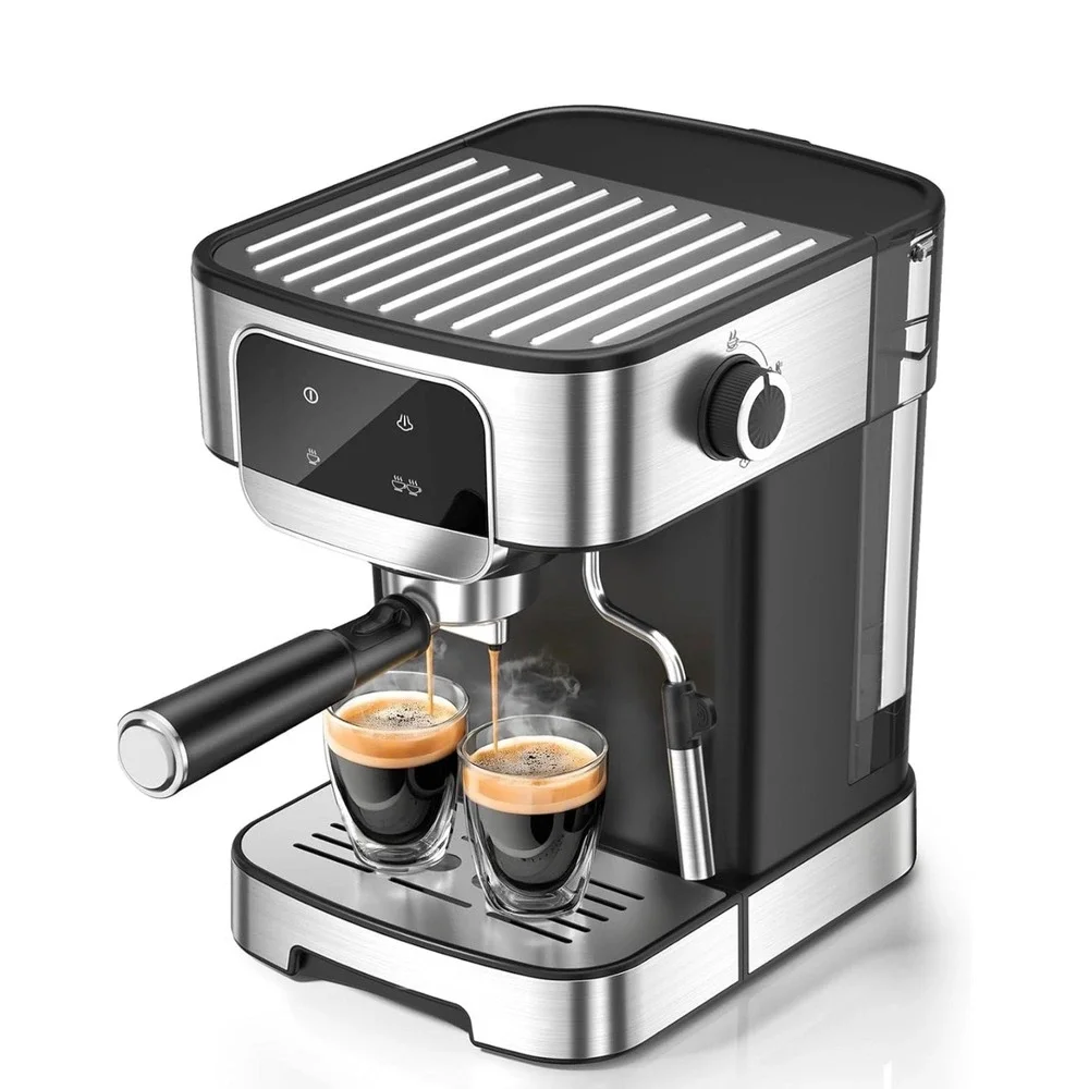 Espresso Machine Black New 20 Bar Pump Touch Screen EM615